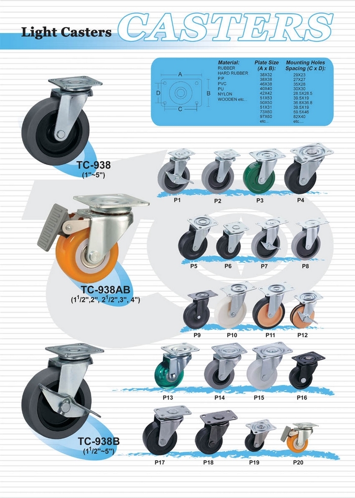 Light Duty Casters  |   General Duty Casters